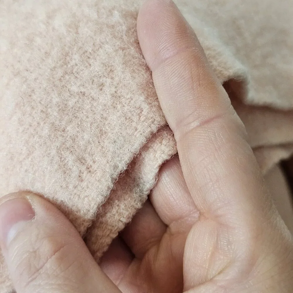 VTG Peach‎ Pink Wool Blanket Marshall Field Gina Belgium Twin Or Full Size Soft